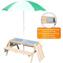 Coemo Kindersitzgruppe Edi mit Wasserbecken und Sonnenschirm