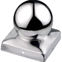 Connex Pfostenkappe Niro mit Kugel 9 x 9 cm matt