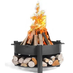 CookKing Feuerschale Montana 60 inkl. Holzlager 68x45cm Schwarz