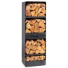 CookKing Kaminholzregal Vento 30x40x120cm Schwarz