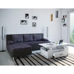 Couchtisch Junata weiß/schwarz