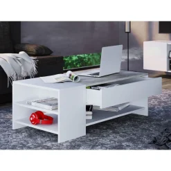 Couchtisch Tindus weiß/Buche