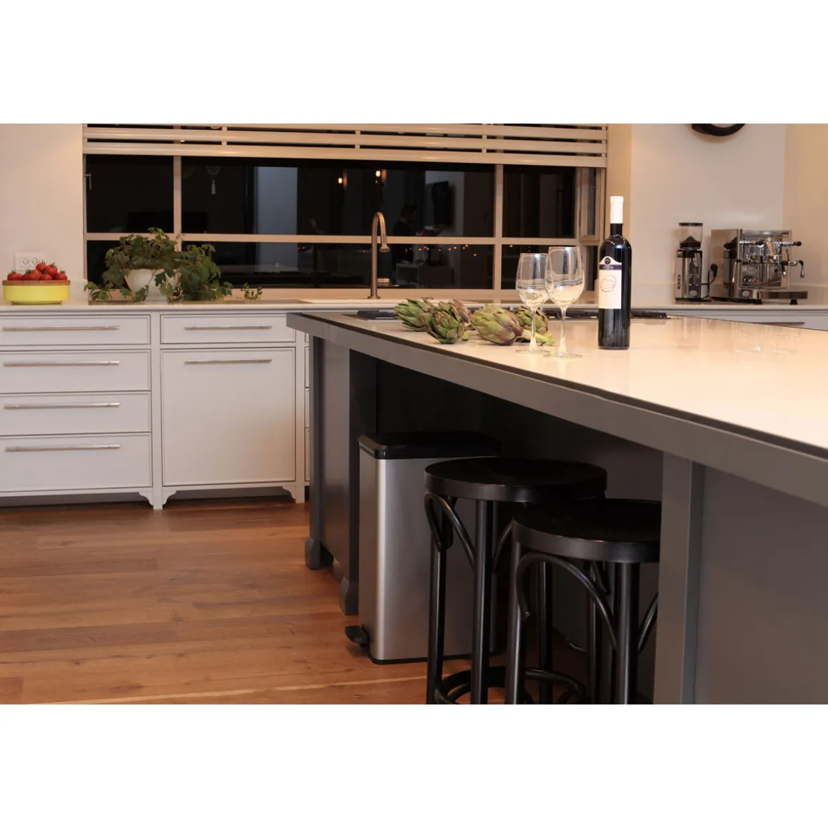 Curver Mülleimer DECO Bin SLIM 40L mit Pedal schwarz silber metallic