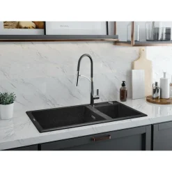 deante 1,5 Becken Granitspüle ERIDAN ohne Abtropffläch graphit metallic