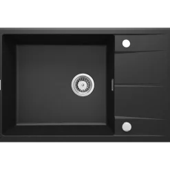 deante 1 Becken Granitspüle ERIDAN mit Abtropffläch graphit metallic