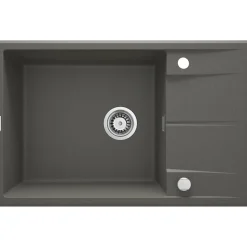 deante 1 Becken Granitspüle ERIDAN mit Abtropffläch anthrazit metallic