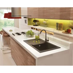 deante Granitspülen-Set ZORBA mit Armatur graphit