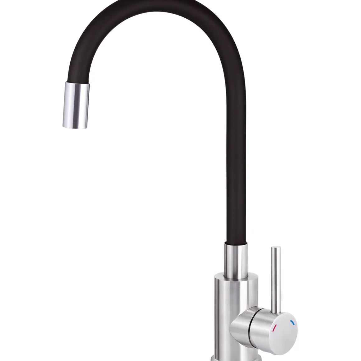 deante Spültischarmatur LUNO Edelstahl/ schwarz