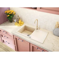 deante Granit-Einbauspüle Evora sand 78 x 44 cm