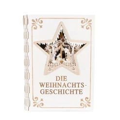 Deko-Buch mit 9 LED und Timer Batterien 2 x AAA exklusiv Holz 17x 5 x 22,5 cm