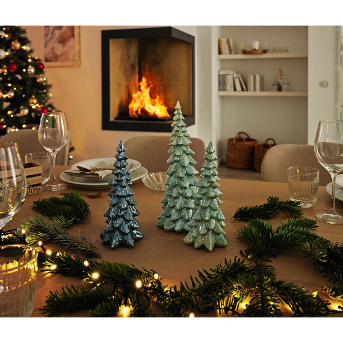 Dekotanne 20,5cm grün