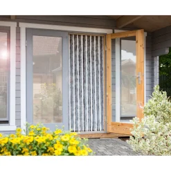 Deko-Vorhang Flauschi silber-weiß