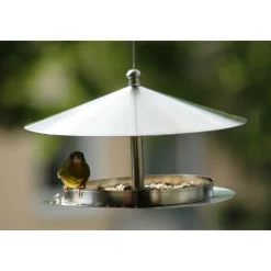 Design-VogelfutterhausSilberglanz zum Aufhängen 29 x 29 x 19,5 cm Edelstahl Silber