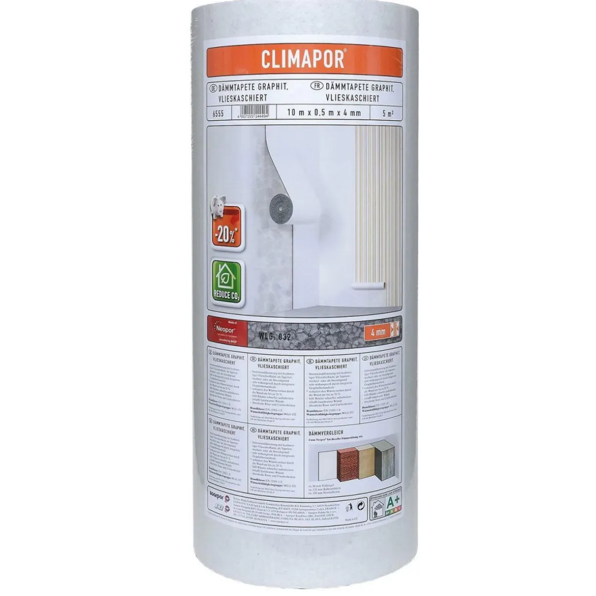 Dämmtapete Graphit vlieskaschiert 10 x 0,5 m