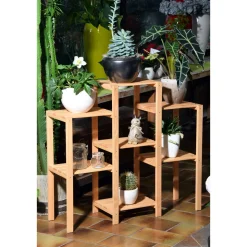 dobar Blumenregal 7-flächig 87 x 97 x 31 cm braun