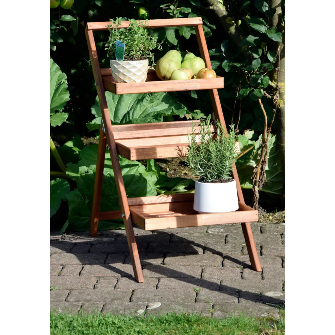 dobar Blumentreppe klappbar 50 x 102 x 46 cm braun