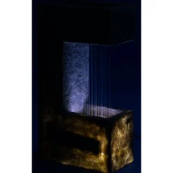 dobar Design-Gartenbrunnen mit Pflanzkasten 20,5 x 70 x 39 cm grau