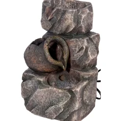 dobar Design-Zimmerbrunnen 16,2 x 27 x 17,2 cm grau