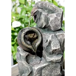 dobar Design-Zimmerbrunnen 16,2 x 27 x 17,2 cm grau