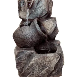 dobar Design-Zimmerbrunnen 16,2 x 27 x 17,2 cm grau