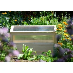 dobar Frühbeet mit Pflanzkasten beige 76 x 40 x 50 cm