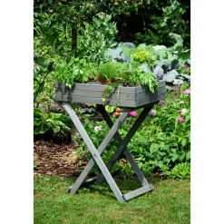 dobar Hochbeet faltbar 58 x 38 x 75 cm grau