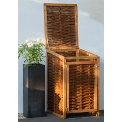 dobar Holz-Mülltonnenbox 60 x 80 x 115 cm braun