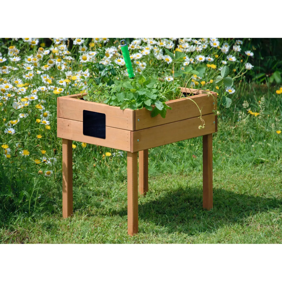 dobar Kinderhochbeet mit Kreidetafel 50 x 45 x 40 cm braun