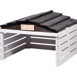 dobar Mährobotergarage 78,5 x 74 x 52,5 cm weiß-schwarz