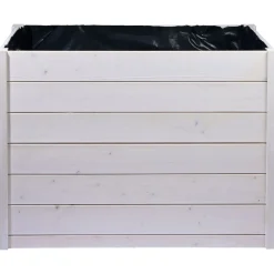 dobar Mährobotergarage mit Pflanzkasten 56 x 73 x 79 cm weiß