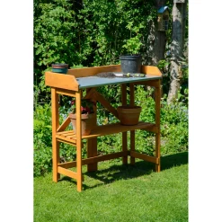 dobar Pflanztisch klappbar 85 x 89 x 44 cm braun