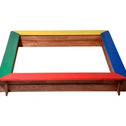 dobar Sandkasten mit Sitzflächen 117 x 18 x 117 cm mehrfarbig