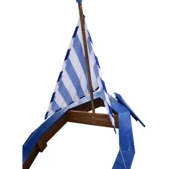 dobar Sandkasten Schiff-Form 180 x 96 x 125 cm blau-weiß gestreift