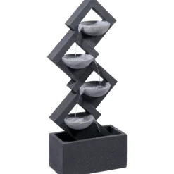 dobar XL Design-Gartenbrunnen mit LEDs 20,5 x 100,5 x 41,5 cm grau