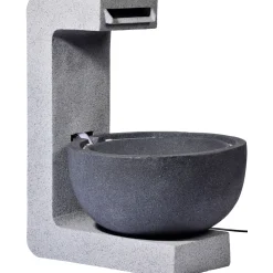 dobar XL Design-Gartenbrunnen mit LEDs 52 x 65 x 44 cm grau