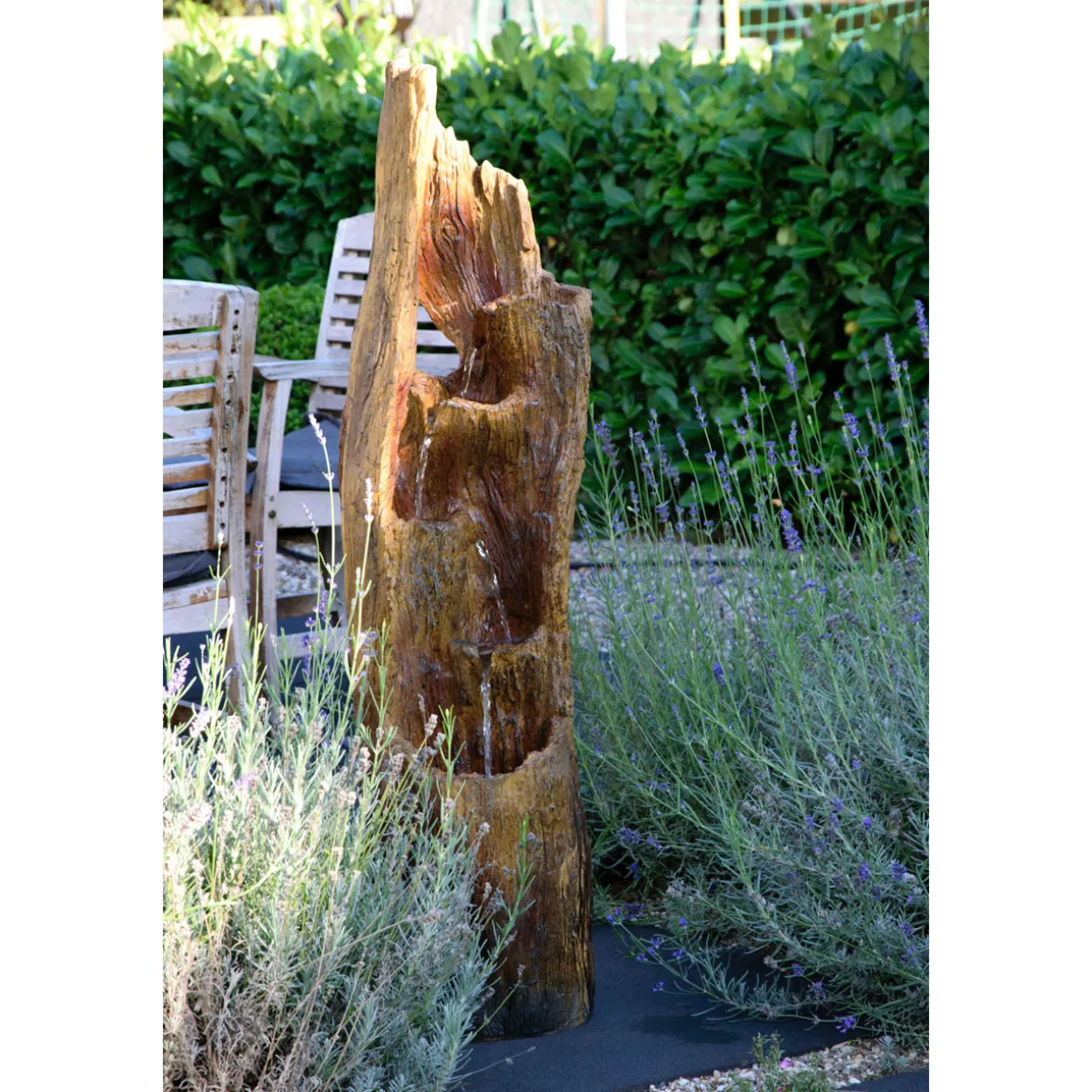 dobar XL Design-Gartenbrunnen 30 x 124,5 x 34 cm braun