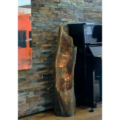 dobar XL Design-Gartenbrunnen 30 x 124,5 x 34 cm braun