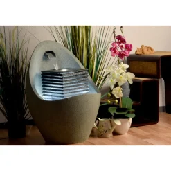 dobar XL Design-Gartenbrunnen 46,5 x 63,5 x 46,5 cm grau