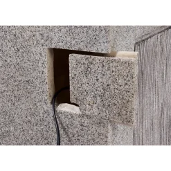 dobar XL Design-Gartenbrunnen mit LEDs 32,3 x 80,3 x 38,7 cm grau