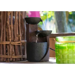 dobar Zimmerbrunnen 14,2 x 22 x 14,2 cm dunkelgrau-schwarz