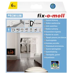 D-Profildichtung selbstklebend weiß 6m 9x6 mm