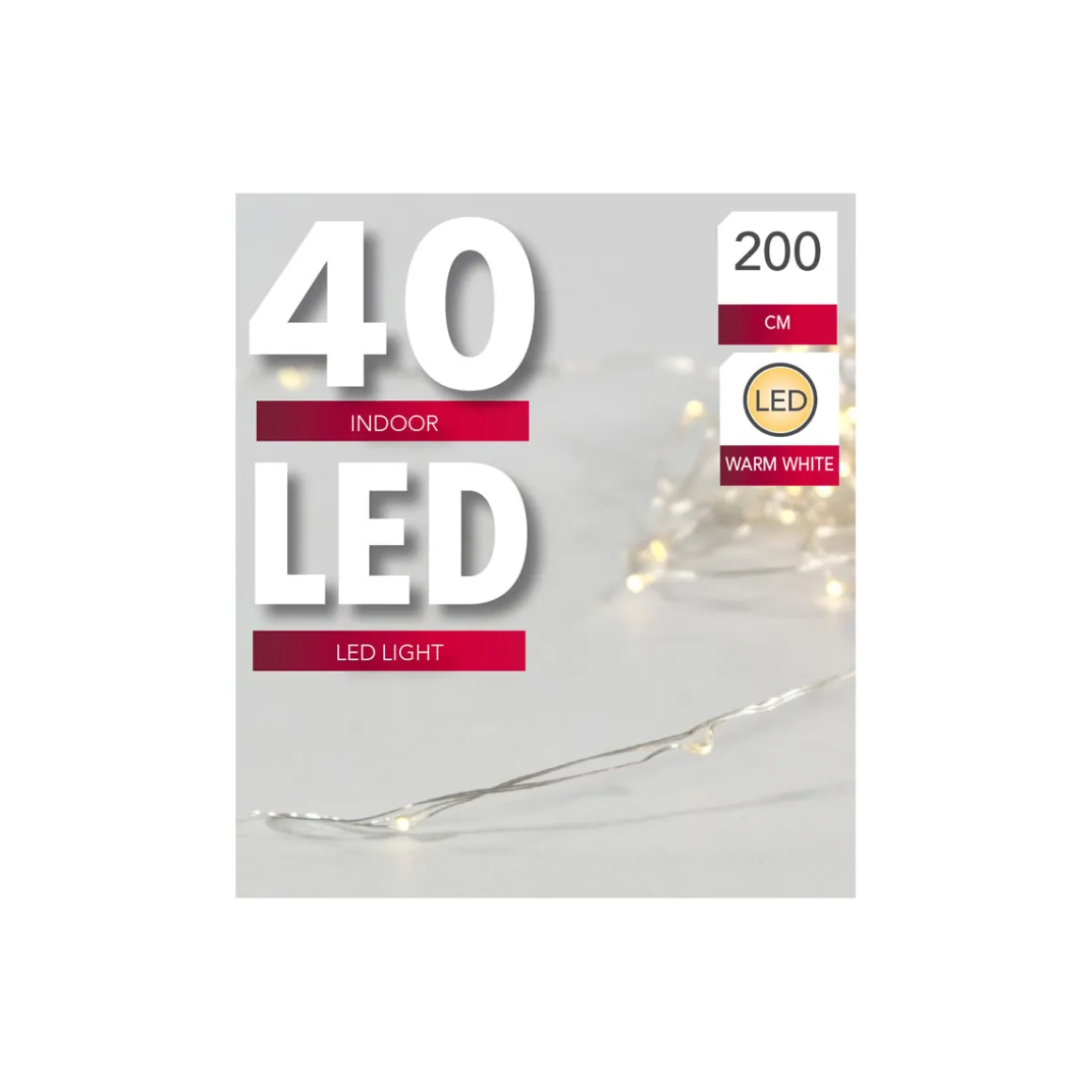 Drahtbeleuchtung 40 LEDs warmweiß