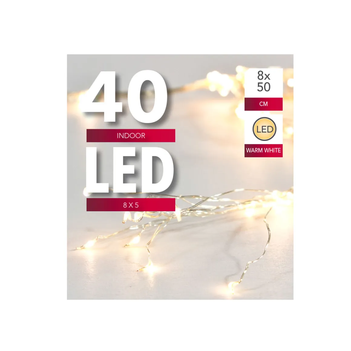 Drahtbeleuchtung 8 x 5 LEDs warmweiß