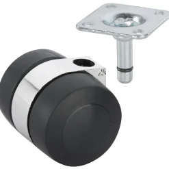 Dörner + Helmer Design-Doppelrolle für normale Böden 29 x 29 mm schwarz