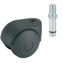 Dörner + Helmer Doppelrolle für normale Böden mit Gewindestift M8 x 15 mm schwarz