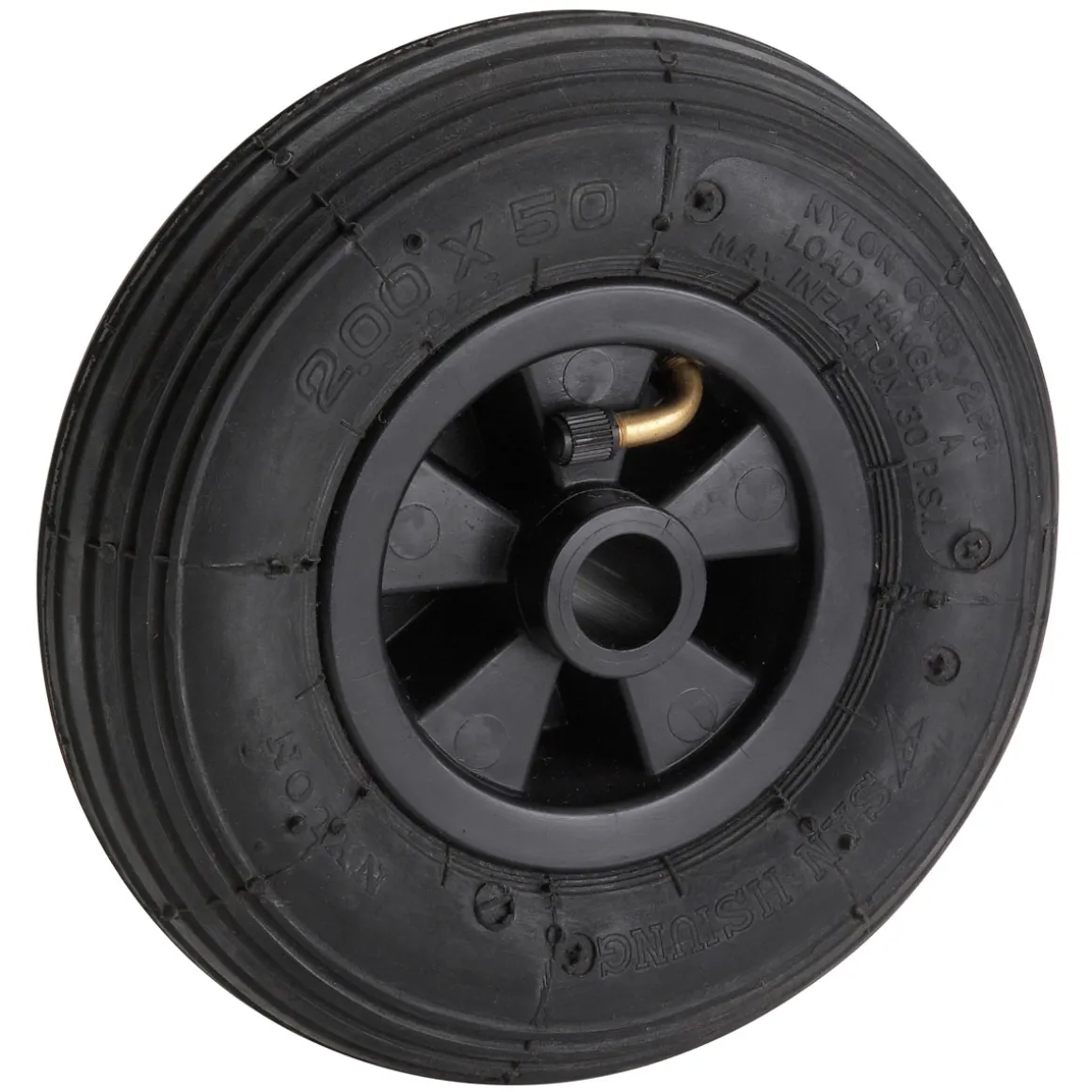 Dörner + Helmer Ersatz-Luftrad mit Kunststofffelge und Rillenprofil 200 x 50 mm