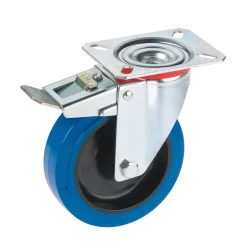 Dörner + Helmer Transportgeräte-Lenkrolle mit Vollgummi-Lauffläche und Feststeller 100 x 36 mm