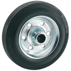 Dörner + Helmer Transportgeräterollen-Rad mit Vollgummireifen Stahlfelge und Rollenlager 100 x 30 mm