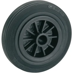 Dörner + Helmer Transportgeräterollen-Rad mit Vollgummireifen Kunststofffelge und Gleitlager 125 x 37 mm