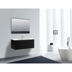 DSK Design LED Lichtspiegel Black Shelf 80 x 60 cm